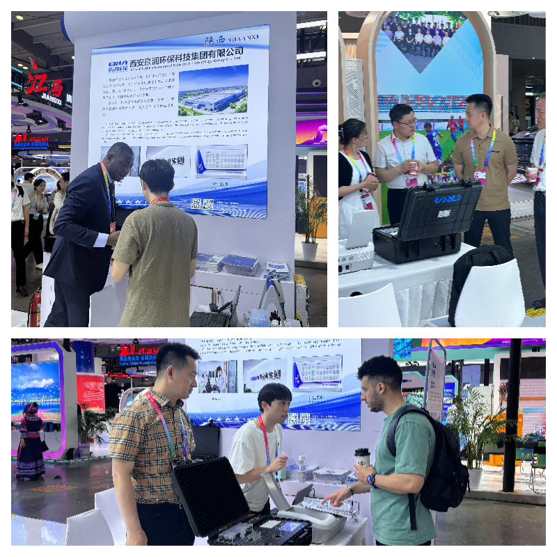 第四屆中國—非洲經(jīng)貿(mào)博覽會贏潤集團工作人員與參與人員進行交流